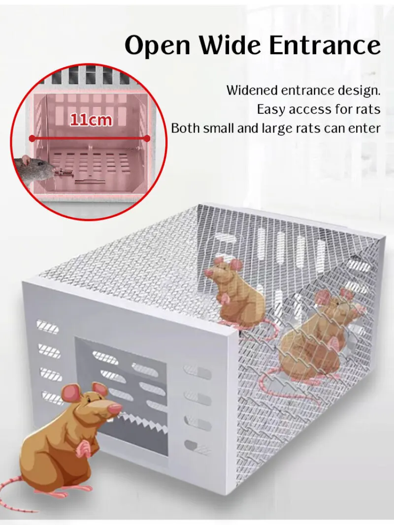 Household Fully Automatic Mouse Trap Safe Continuous Mouse Trap No Return Indoor Large Space Non-toxic Reusable Humane Rat