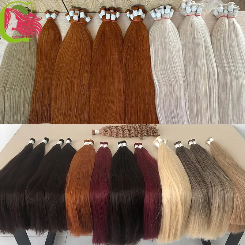 100% Real Human Vietnamese Hair Extensions no Weft Honey Blond Hair Bulks Virgin Hair Straight Weaving Hair for Braiding 4
