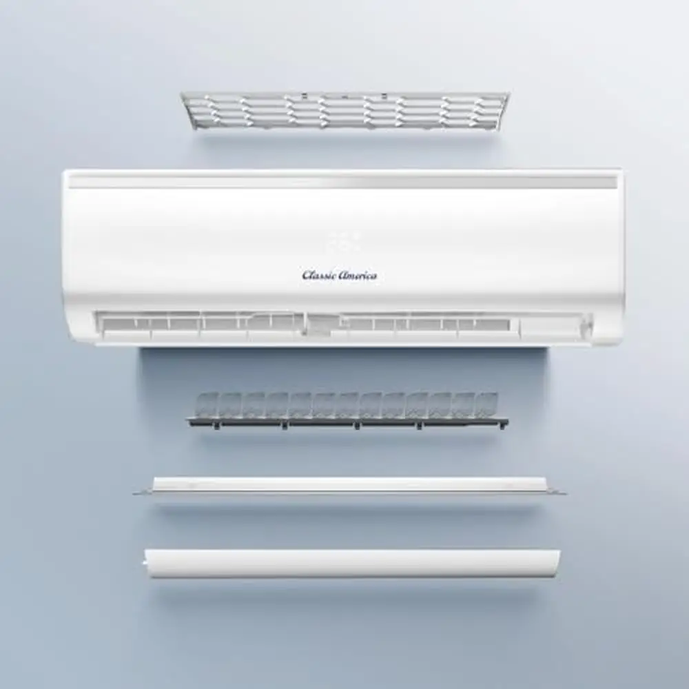 9000 BTU Mini Split AC Heat Pump 450 Sq Ft Coverage WiFi Control Energy Saving Inverter 120VAC 23 SEER2 Toshiba Compressor R410A 4