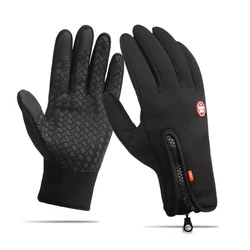 Unisex Waterproof Thermal Touchscreen Cycling Gloves - Anti-Slip, Warm Winter & Autumn Biker Gloves - XXL (Upgrade black)