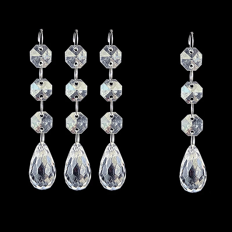 Acrylic Crystal Beads Pendant Garland Chandelier Decoration 10pcs