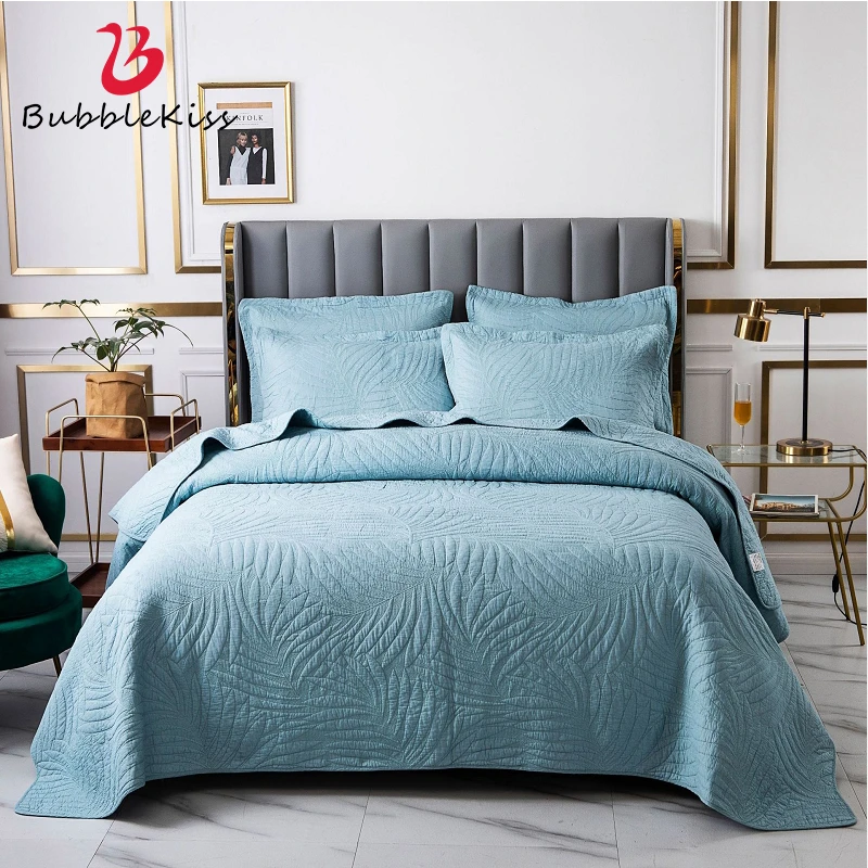 3 Piece Bedspread Quilted Embossed Bed Spread Comforter Bedding Set Double King 3 Piece Bedspread Quilted Embossed Bed Spread Comforter Bedding Set Double King