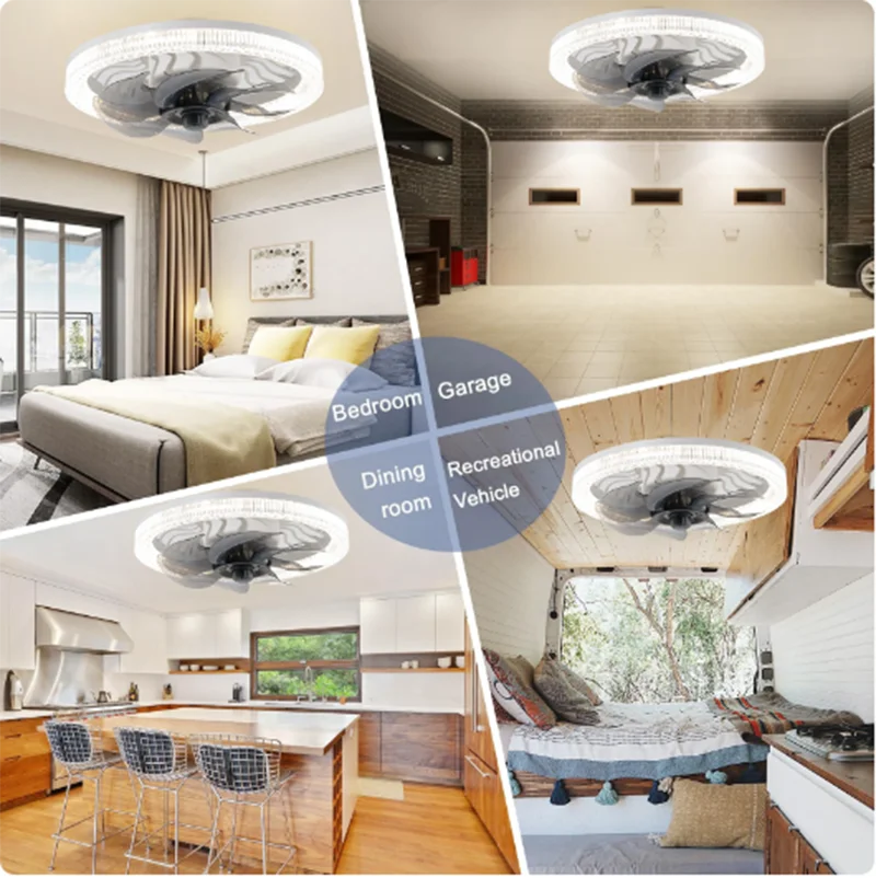 mart Remote Control Ceiling Fan with LED Lighting Ceiling Fan with Lights Remote Control E27 31cm Converter Base for Living Room