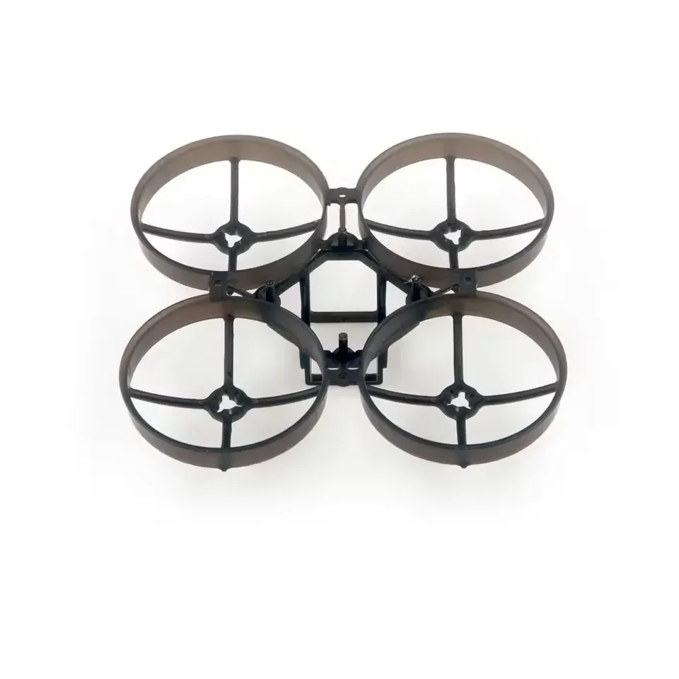 Cadre transparent noir avec composants électroniques montés, idéal pour micro FPV