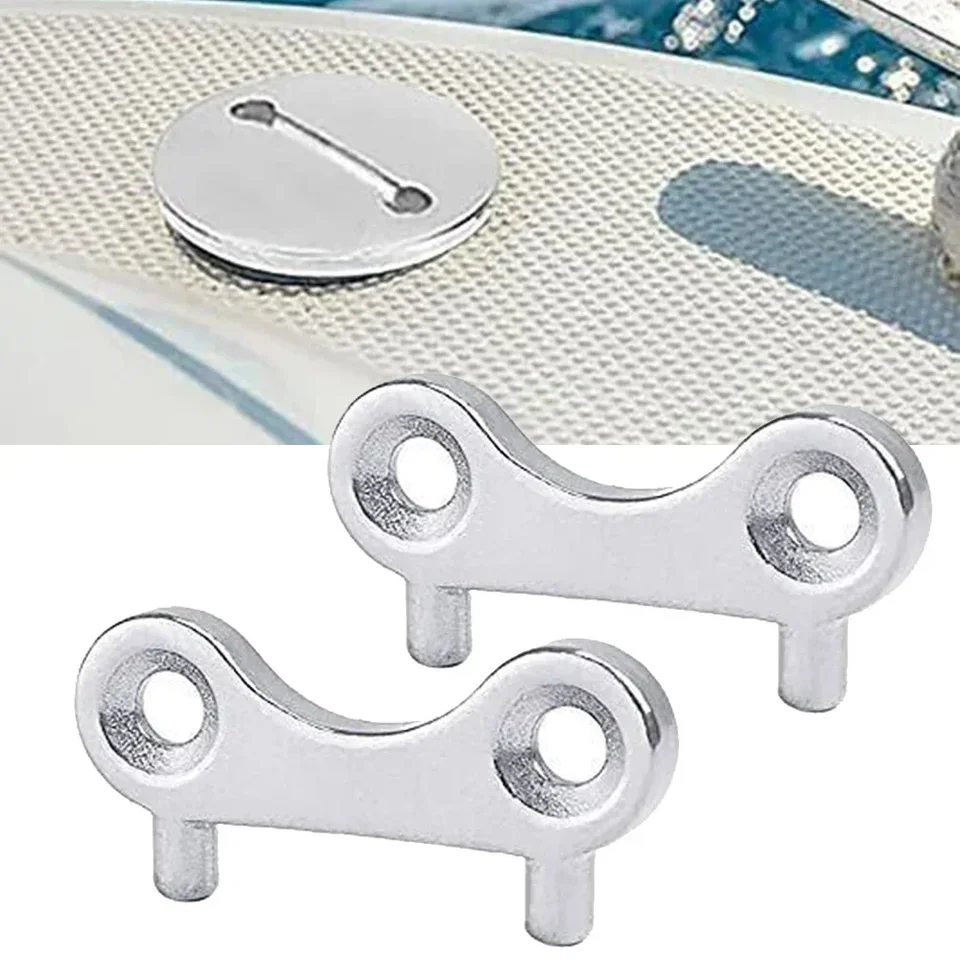 Boat Gas Cap Keys 4-Pack | Stainless Steel Deck Plate Keys For Marine Fuel Tank Fillers - View #4