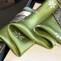 100% Silk Scarf Bandana Women Square Scarves Wrap Kerchief Green Mulberry Silk Spring Fashion Luxury High Quality Headband Hijab - Image 5