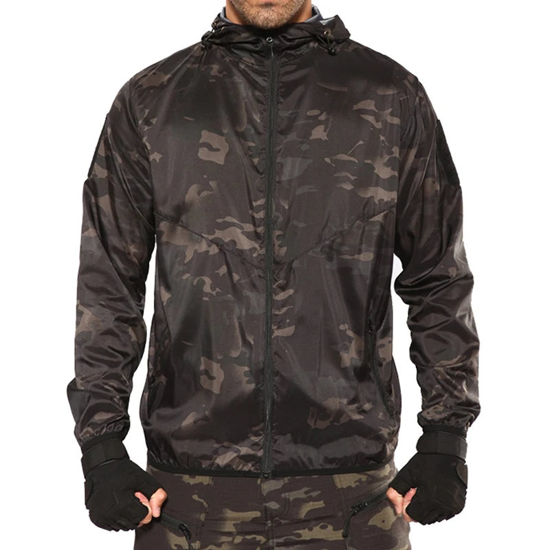 Men Summer Tactical Jacket Outdoor Light Quick Drying Camping Fishing Jacket Military Camo Hooded Sunscreen Clothing mens military jackets