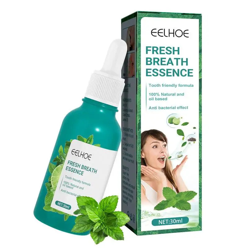 

Bad Mouth Smell Removing Drops Gentle Mint Mouth Drop 30mL Cool Mint Oral Care Essence To Get Rid Of Bad Breath Fight Bad Breath