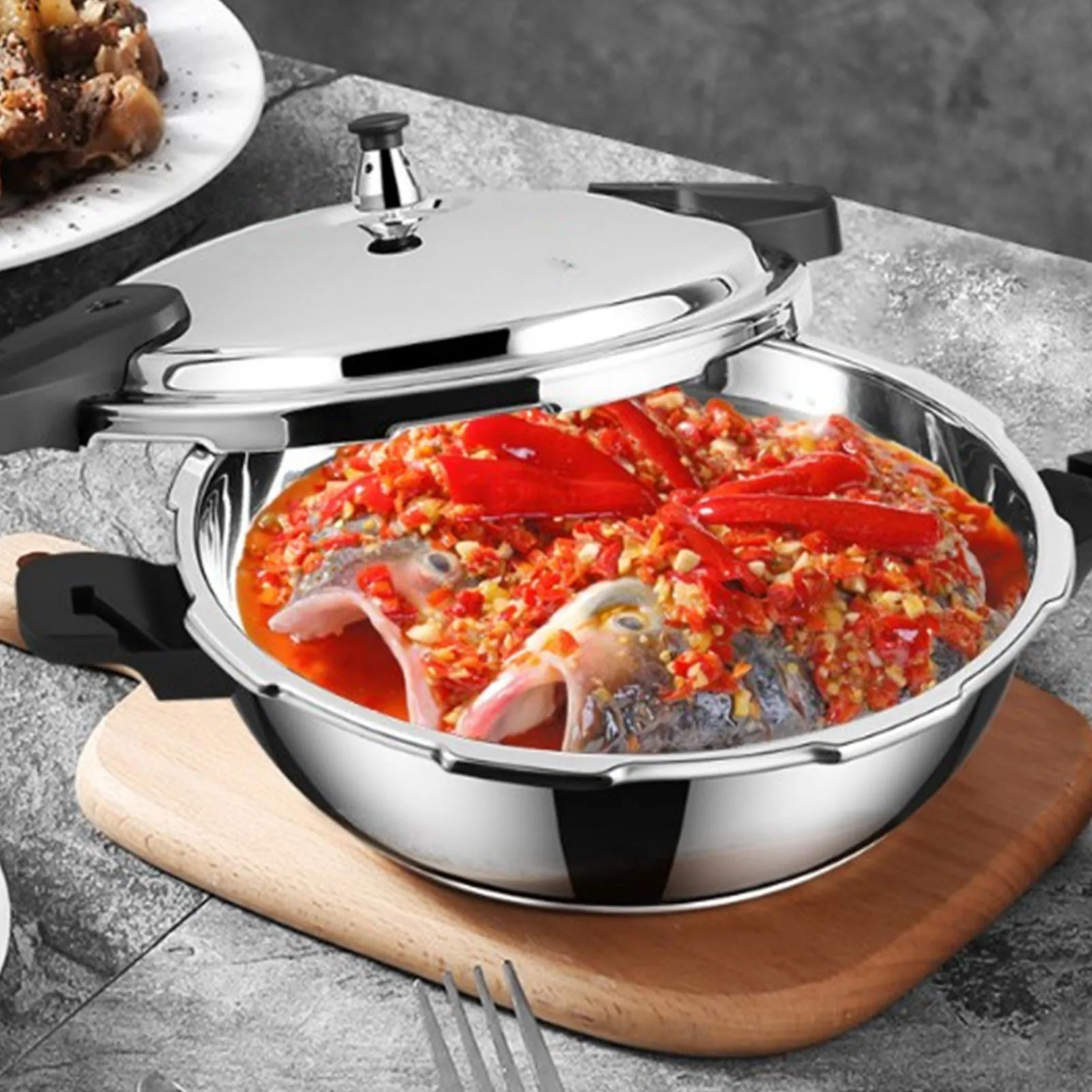 1.8L Pressure Cooker Healthy Versatile Scratch Resistance 1.8L Pressure Cooker High Hardness for Gas Stove for Pressed Oysters 3
