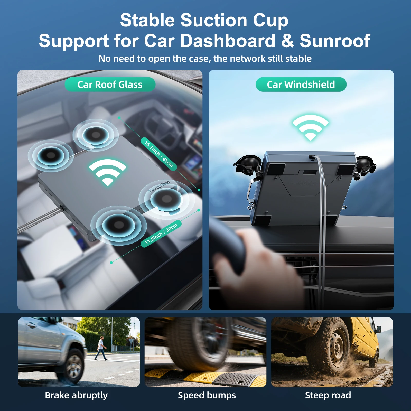 스타링크 미니 자석식 차량용 거치대 + 견고한 보호 케이스(숄더 스트랩 포함) - 대시보드/썬루프/RV용