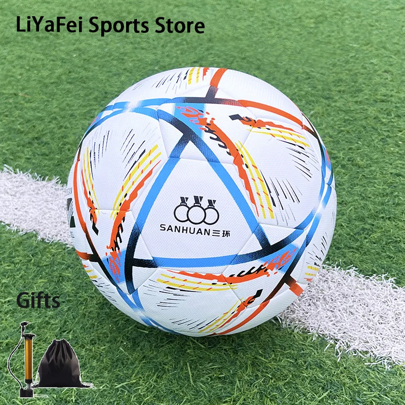 LIYAFEI Size 5 Footballs Soccer Adults Youth Training Match Game Standard Futsal Balls High Quality Football Free Gifts