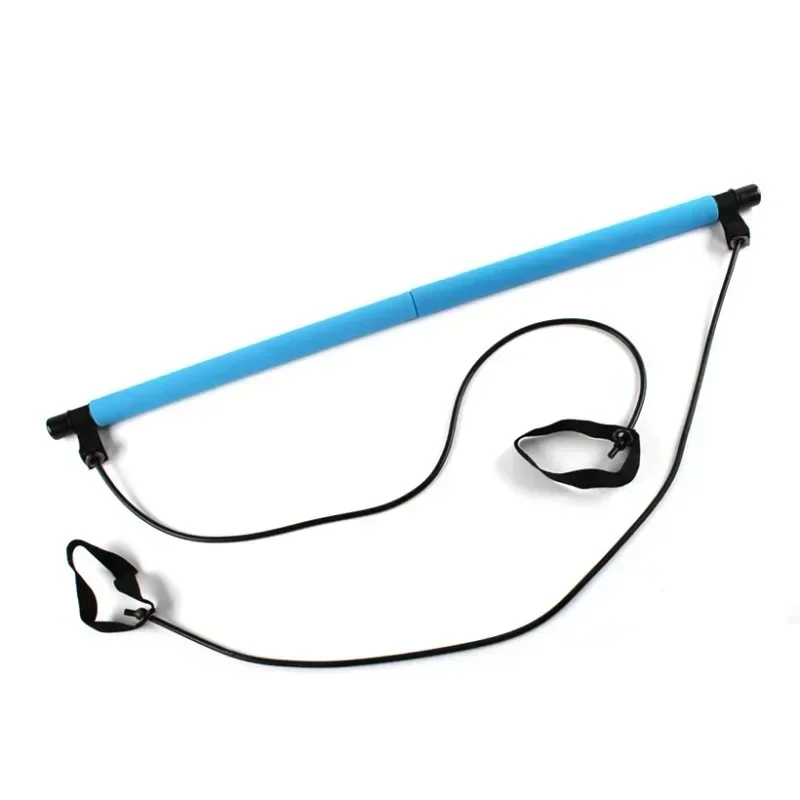 Multifunctional Pilates Bar Combination Fitness Bar Yoga Chest Expansion Tension Rope Back Trainer Elastic Rope Stretching Belt