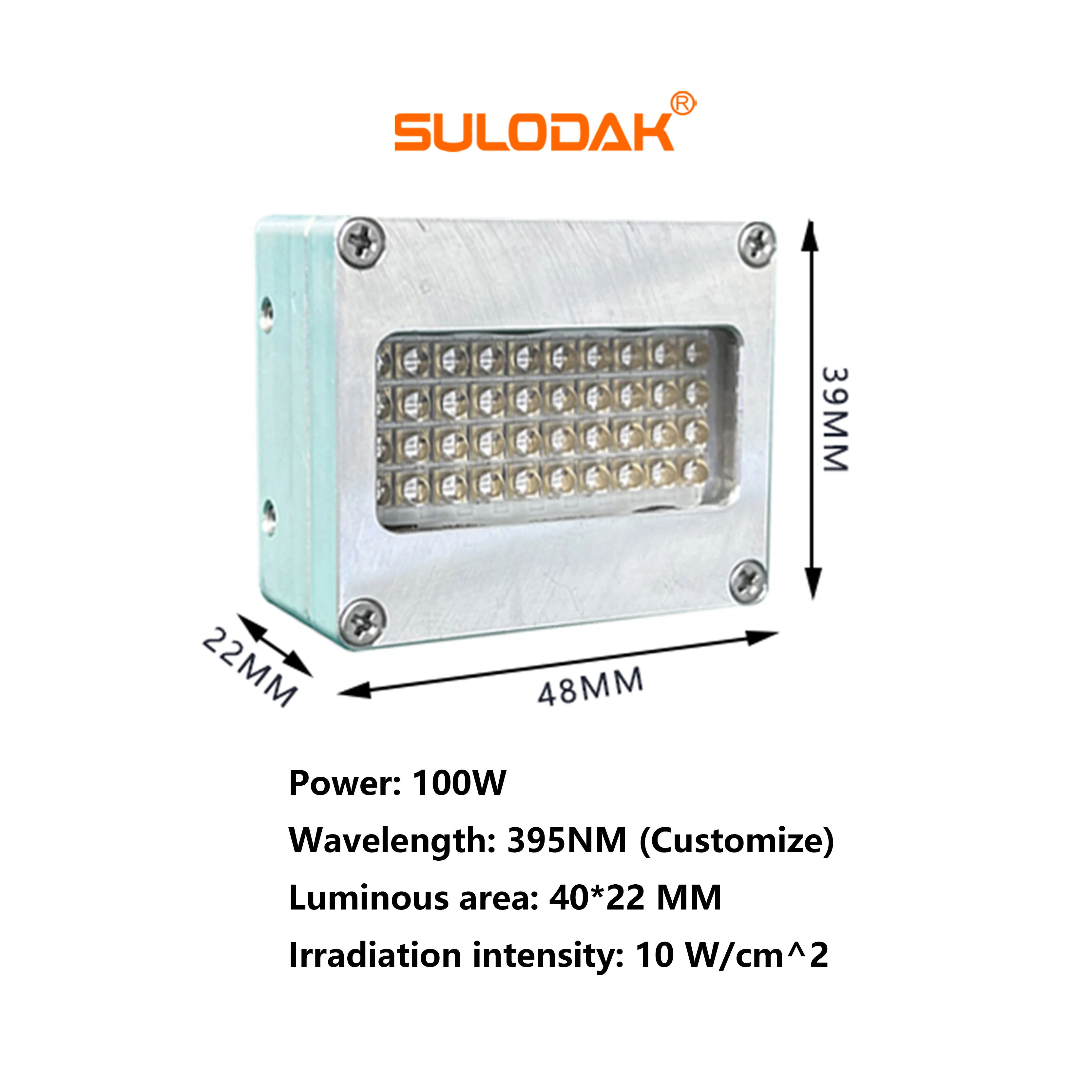 6090 6045 LED 경화 램프 100W 수냉식 395NM 10Wcm2 TX800 XP600 프린트헤드 개조용 바니시 경화 조명