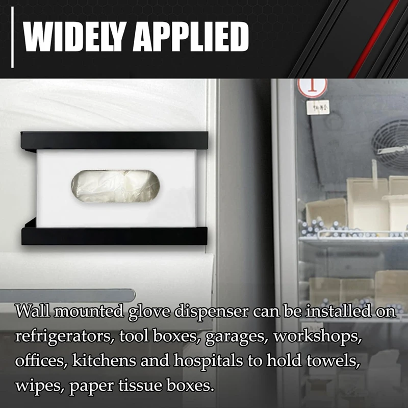 Magnetic Glove Box Holder, Tissue Dispenser, Holds Boxes Of Gloves, Towels, Wipes And Tissues,Suitable For Wall Mounting 2