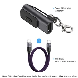 Compact Type C USB Charging Adapter (Gray 1.2m Cable x1)