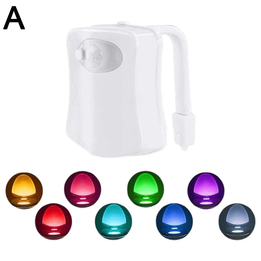 Multi Color Toilet Sensor Light Toilet Night Light PIR Motion Sensor Lights LED Washroom Night Lamp For Bathroom 8 Colors