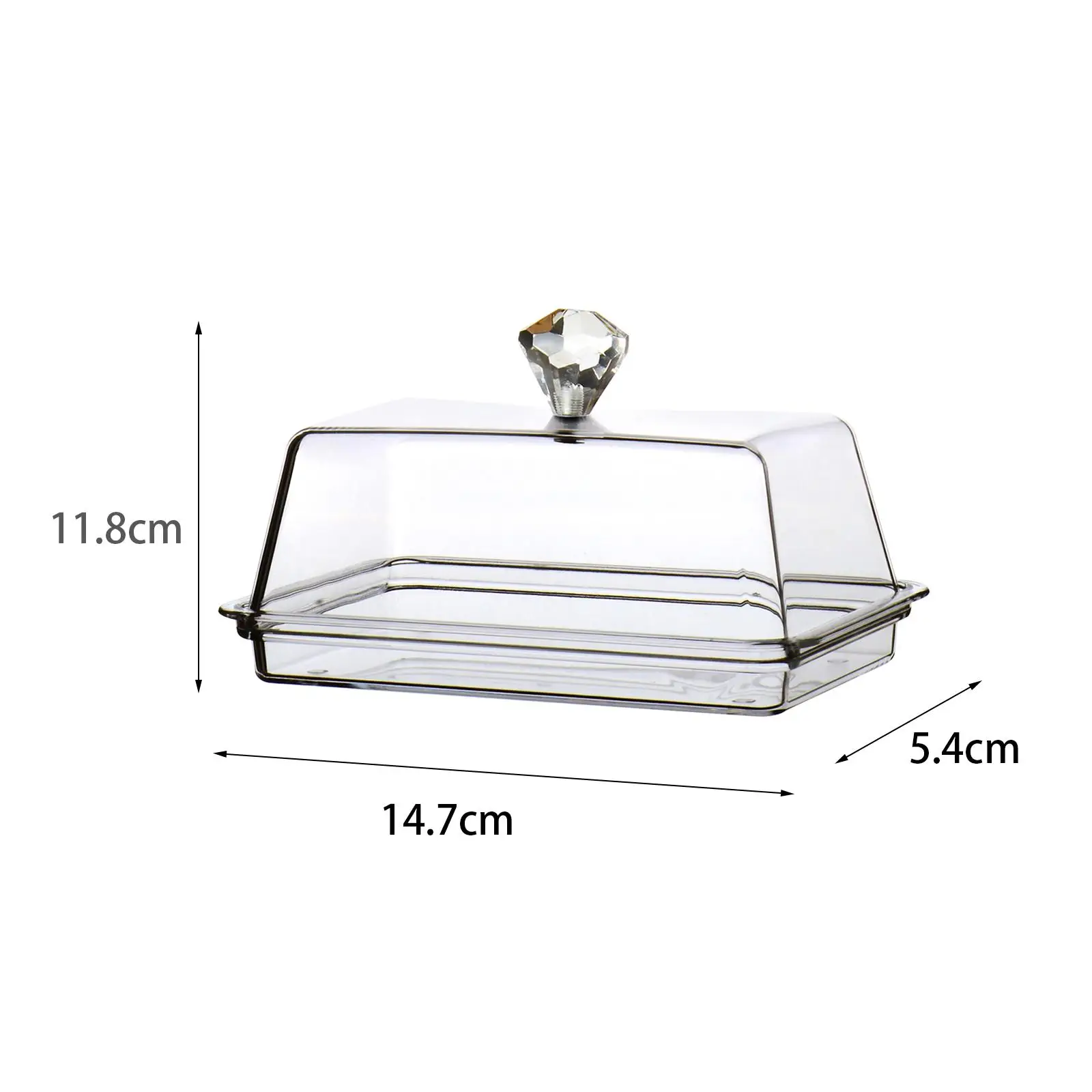 Clear Butter Dish with Cover Container Kitchen Accessories Dinnerware Butter Holder Cheese Server Storage Keeper Tray Butter Storage Box