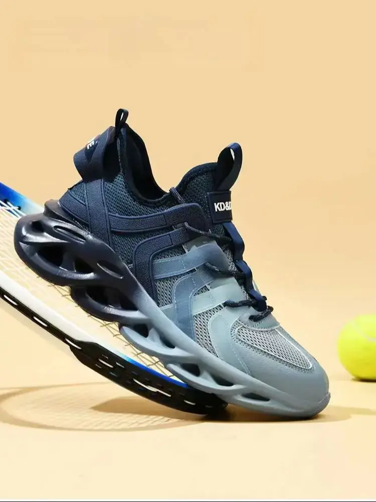 

2023 Spring Autumn Men's Mesh Large Size Gradient Casual Sports Shoes Soft Bottom Non Slip Breathable Running Shoes Walking Shoe