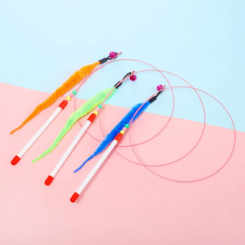 

Funny Kitten Toys with Bells, Steel Wire Feather, Interactive Cat Stick, Training Wand Toys, Pet Supplies