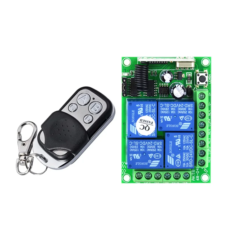 

433mhz Universal DC 12V 4 channel RF Wireless Remote Control System Switch Receiver Transmitter Lighting/Electric door