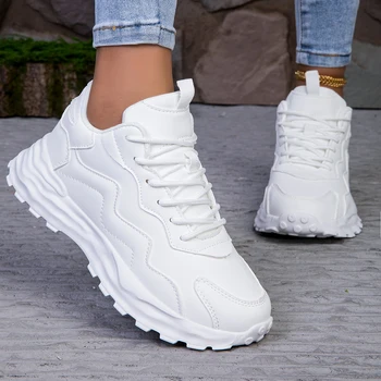 Fashion woman vulcanized platform sneakers casual flats women mesh breathable walking shoes sturdy sports shoe 1