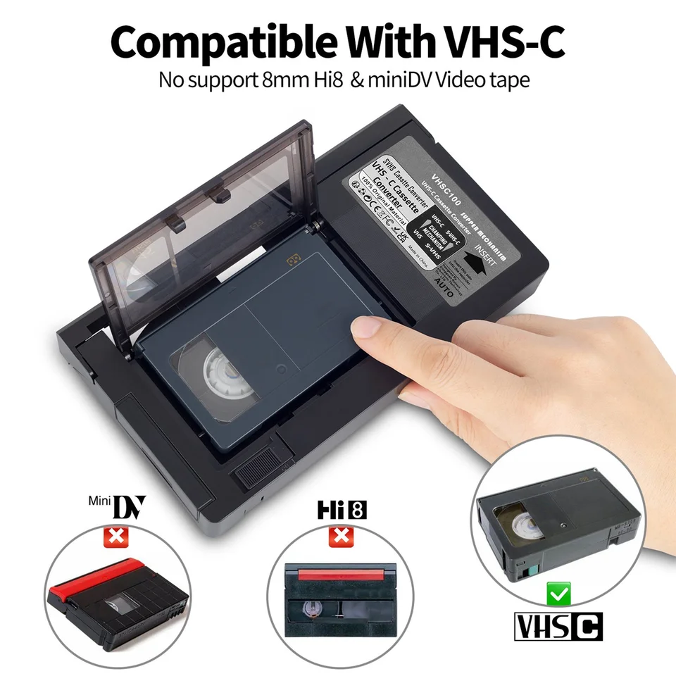 VHS-C Cassette Adapter for JVC for RCA for Panasonic VHS-C SVHS