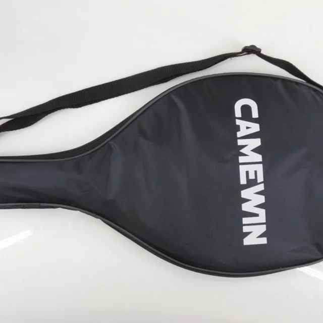 Black Beach Tennis Racket Bag Plate Tennis Racket Bag Oxford Cloth Shoulder Racket Bag Logo Print Straddle Bag 4