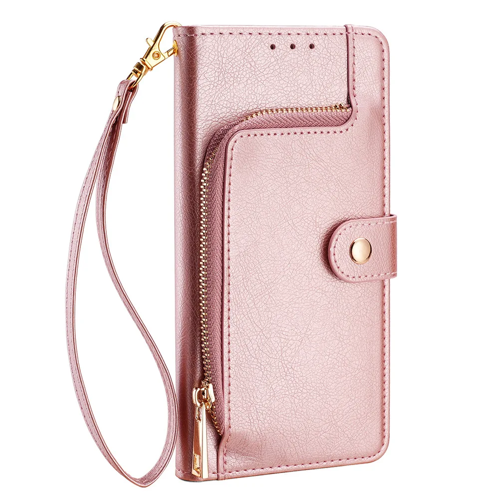 Luxury Leather Wallet Flip Case with Card Slot and Hard Shell
