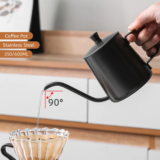 350/600ML Pour Over Coffee Kettle Gooseneck Kettle Spout Coffee Pots tainless Steel Gooseneck Drip Kettle Swan Neck Thin Mouth 2