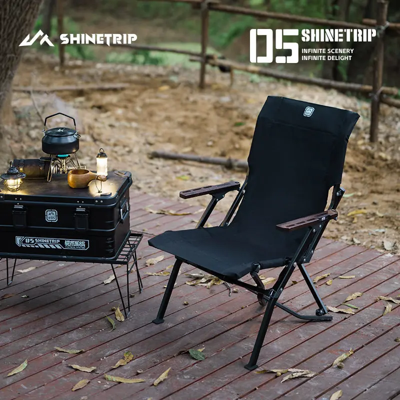 Fauteuil pliant ShineTrip en tissu Oxford et cadre aluminium pour pêche et camping confortable