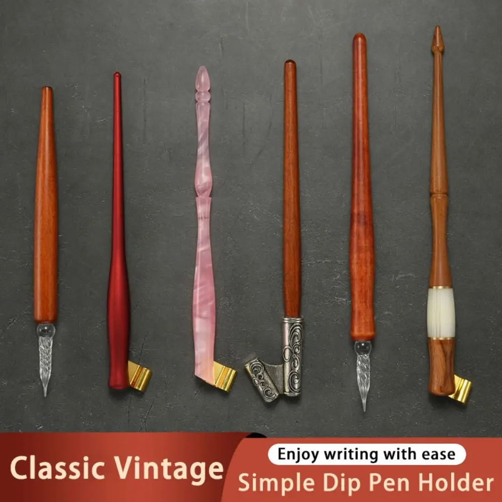 1pcs 고품질 나무 막대 딥펜 빈티지 딥펜 잉크 서예 펜 영어 펜 학생용