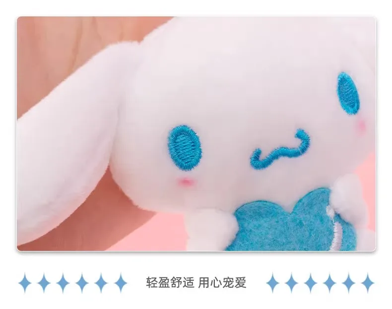 Original Sanrio Kuromi Plüsch-Schlüsselanhänger Niedliche Herz-Haltende Puppe Taschenanhänger Weiches Stofftier-Anhänger für Mädchen Kinder Geschenk – Detail 13