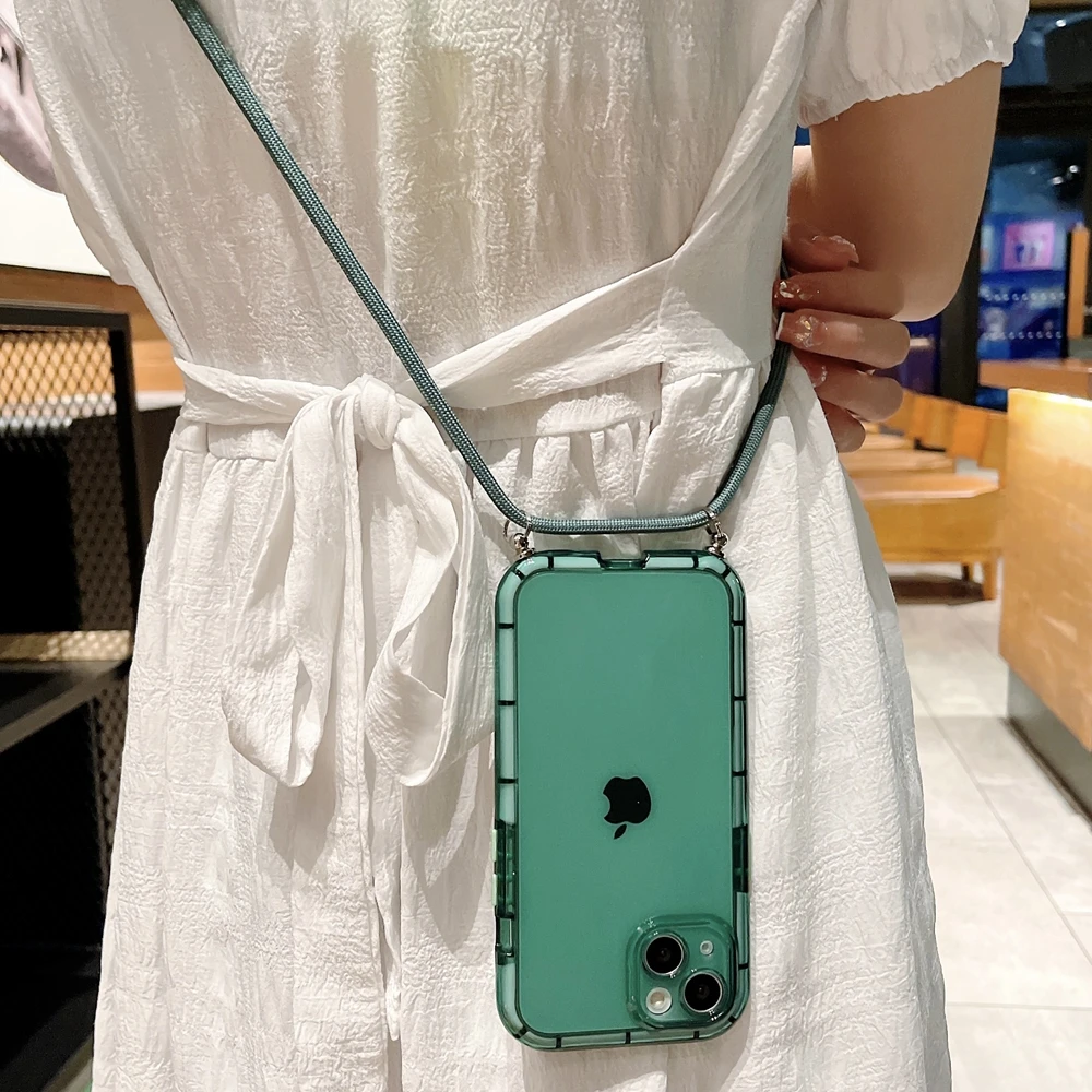 Luminous Transparent Crossbody Necklace Strap Soft Case