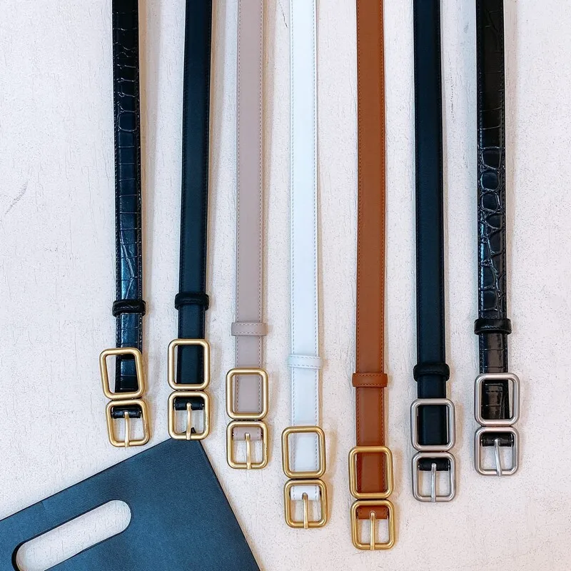 

Простой кожаный ремень 2,0 для женщин с двойной петлей аксессуар пояс куртка с тонкой талией и поясом стильный пояс Джинсы