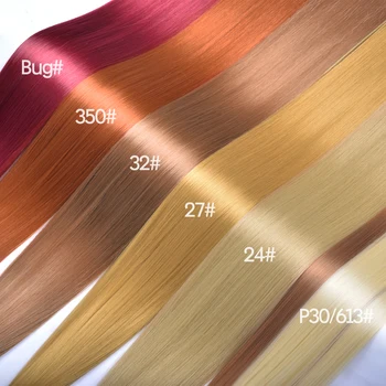 For Women Synthetic Ariel Straight Pony Hair Bundles Crochet Braids Hair Braiding Hair Ombre Brown Crochet Hair Extensions 1