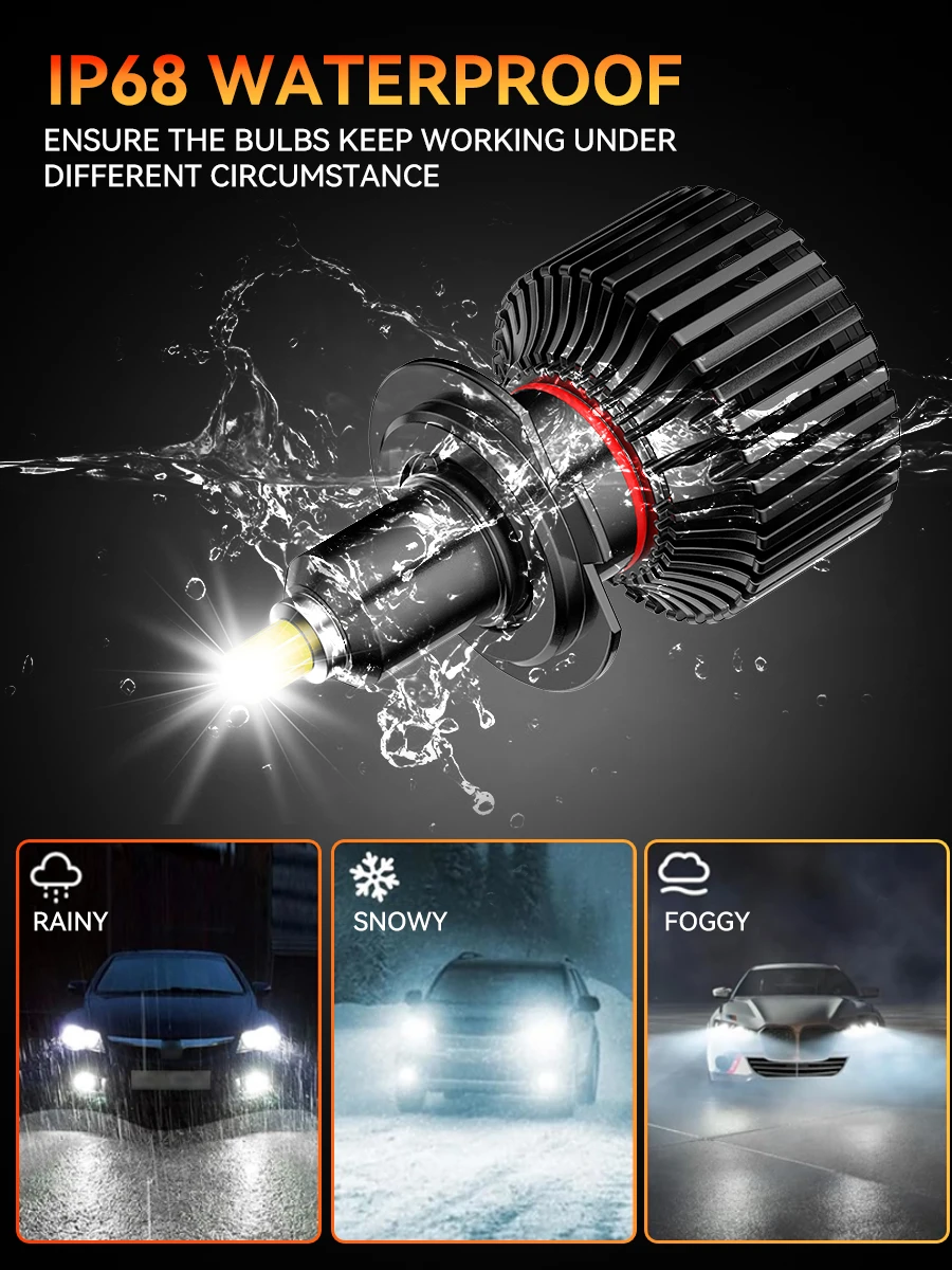 칼케 H1 H7 LED 전구 360 캔버스 아이스 H3 H4 H8 H9 H11 D2H 자동차 램프 헤드라이트 8면 9005 Hb3 9006 Hb4 9012 Hir2 자동차 안개등