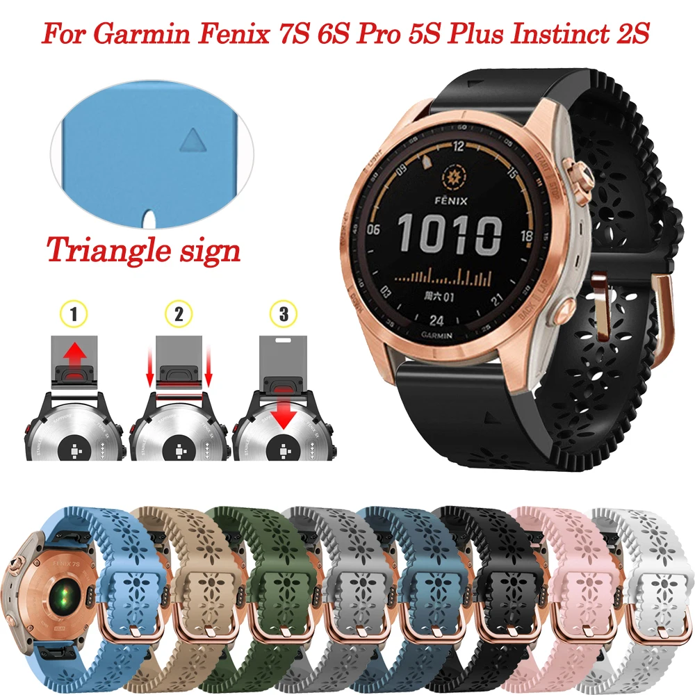 

20mm Quick Release Smartwatch Band forInstinct 2S/Descent Mk2S Strap Silicone Bracelet For Garmin Fenix 7S 6S Pro 5S Plus Correa