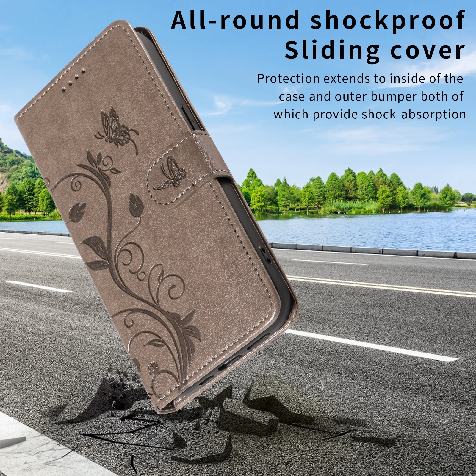 Leather Flip Wallet Book Cover - Enhanced Protective Phone Case