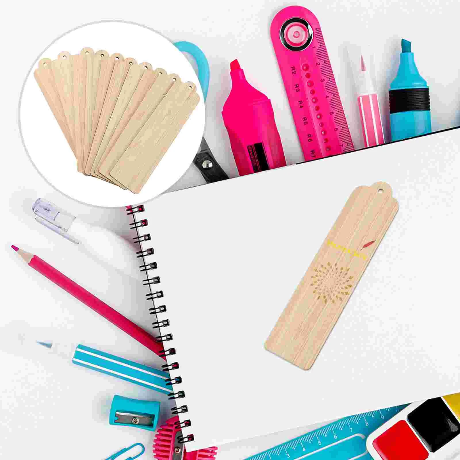 

Wood Blank Bookmarks Unfinished Wood Tags Painting Craft Bookmarks DIY Carved Graffiti Bamboo Board Material