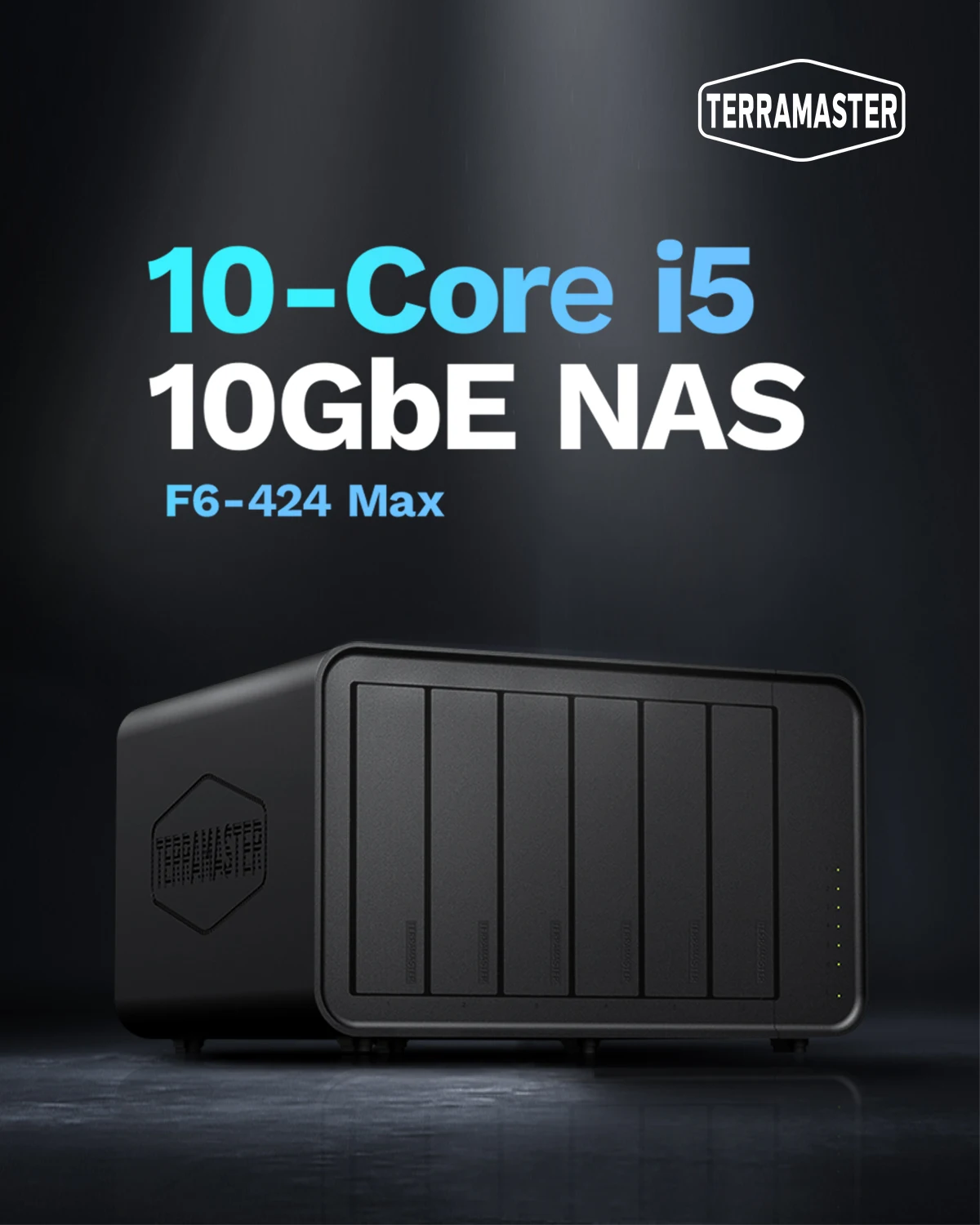 TERRAMASTER F6-424 Max NAS 스토리지, 6Bay 코어 i5 1235U, 10 코어, 12 스레드, 8GB DDR5 RAM, 네트워크 부착 스토리지 (디스크리스)
