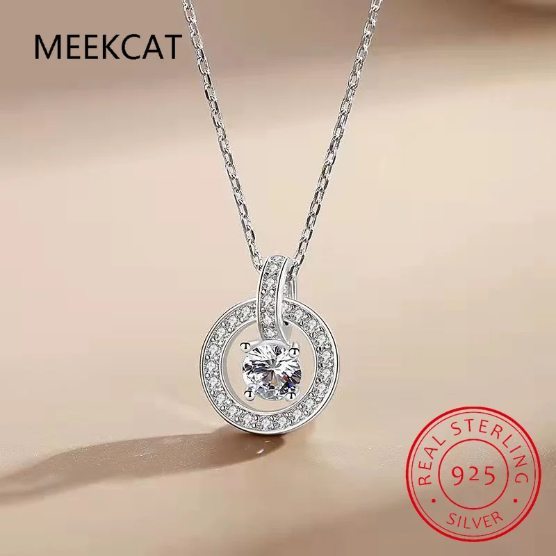 

Женское ожерелье из серебра 925 пробы с муассанитом, с позолотой 18 К