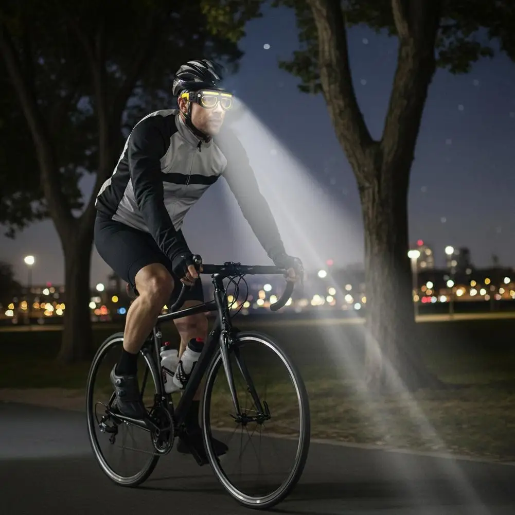 Rechargeable LED Safety Glasses: Detachable Sunglasses, Premium Headlamp - Alletron Protective glasses detail