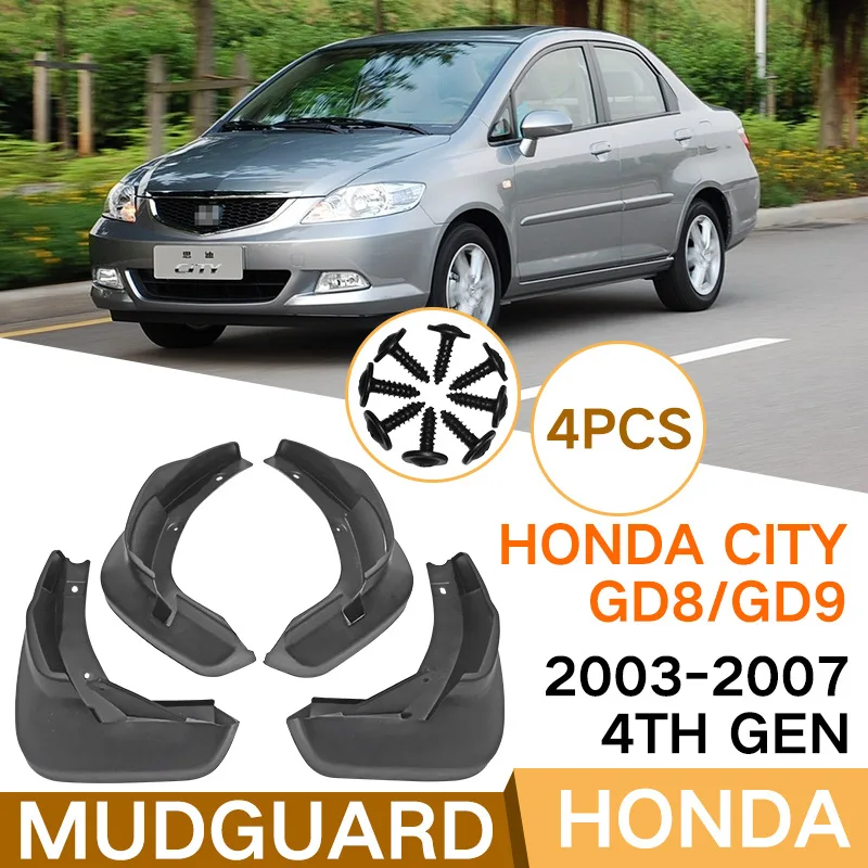 

Mud Flaps For City GD8/GD9 2003-2007 4th Gen Model Honda MudFlaps Front Rear Fender Car Accessories