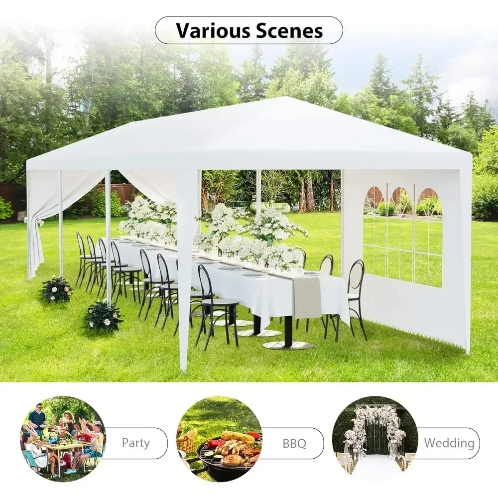 Outdoor Canopy Tent Patio Camping Gazebo Shelter 10'x30' Cater Party Wedding BBQ Removable Sidewalls Events Tent