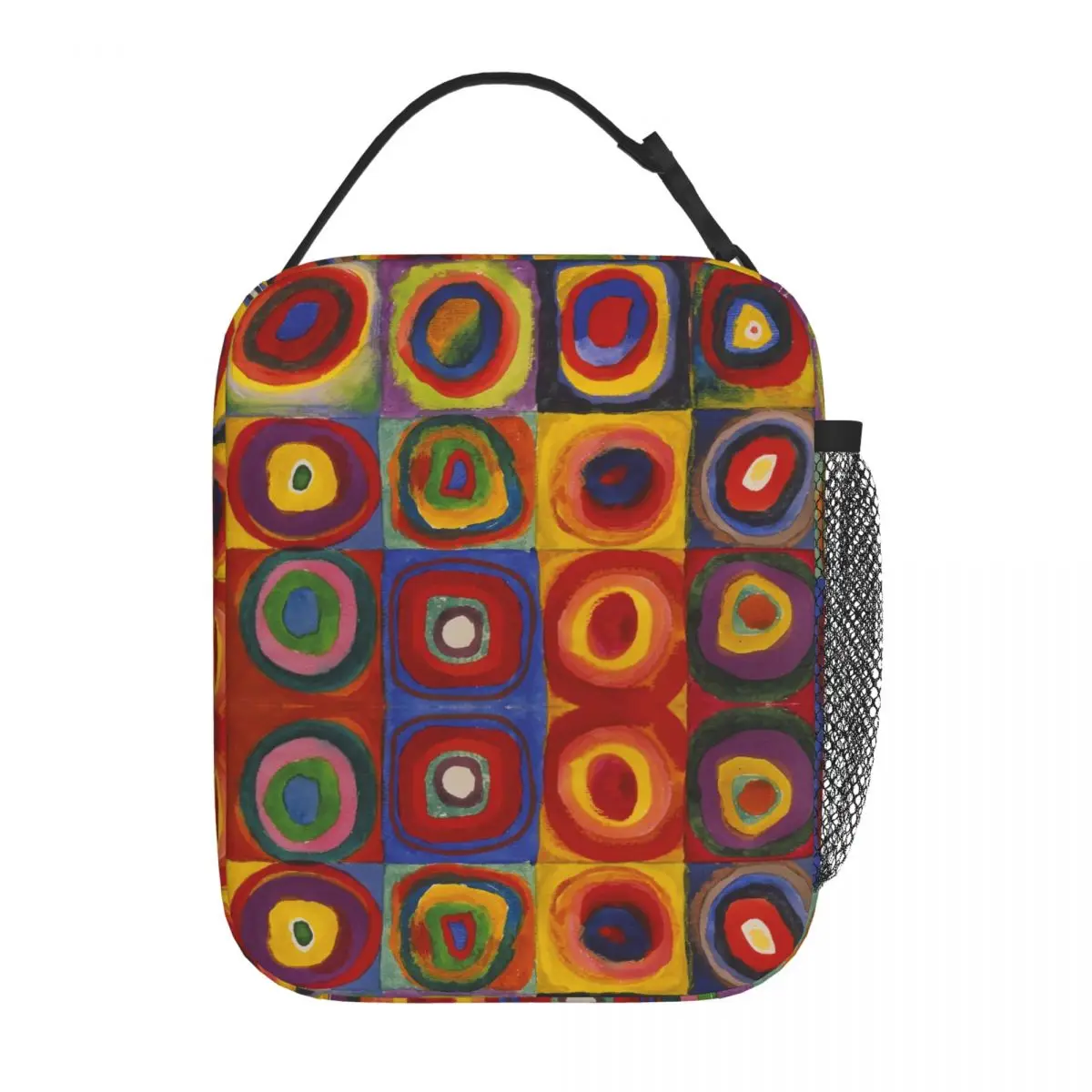

Wassily Kandinsky Artwork Insulated Lunch Bag Color Study Squares Concentric Circles Food Box Cooler Thermal Lunch Box School