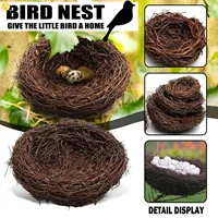 6-20cm Round Rattan Bird Nest Easter Decoration Bunny Eggs Artificial Vine Nest For Home Garden Decor Happy Easter Party Supply 2