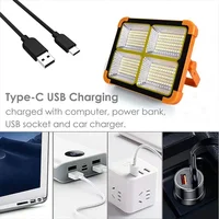 Lampe de Camping portative solaire avec support, lampe rechargeable par batterie, projecteurs LED sans fil pour le travail, panne de courant d'urgence 4