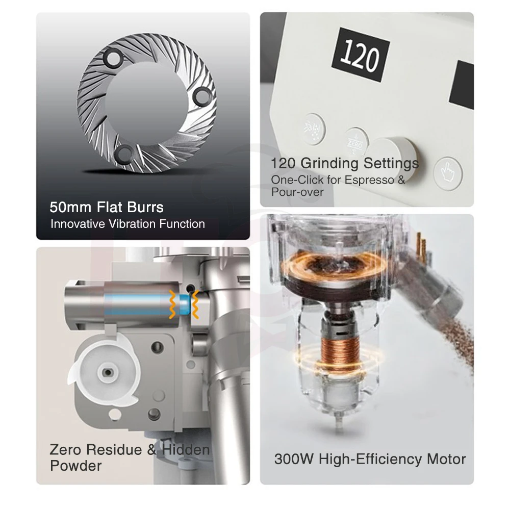 مطحنة قهوة كهربائية ITOP CGZFA400 بشفرات مسطحة 50...