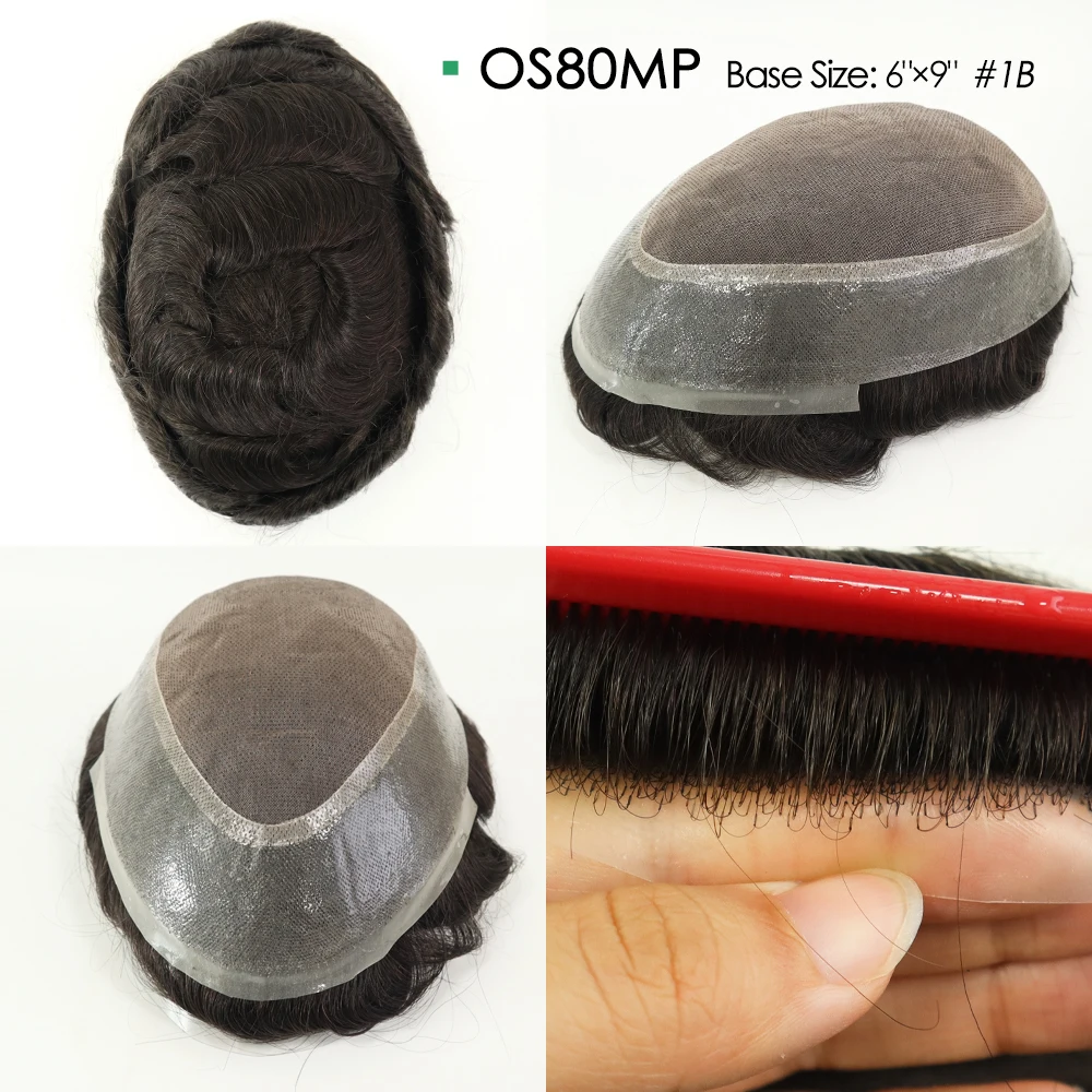 Mono Lace and PU Mens Toupee Different Size and Base Wig for Men Indian Hair Men's Capillary Prothesis Toupee human hair toupee