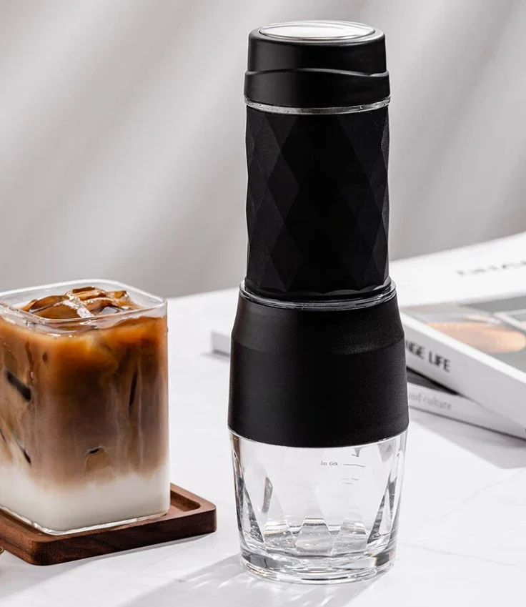 

Портативная кофемашина для кемпинга и путешествий, текстурированная, Черная